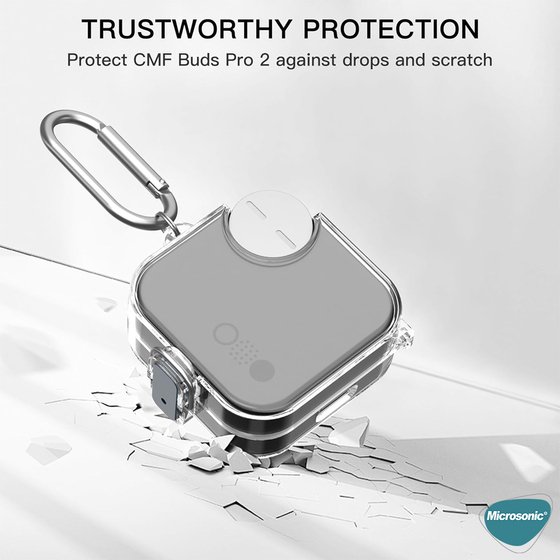 Microsonic Nothing CMF Buds Pro 2 Kılıf Safety Lock Protection Pembe