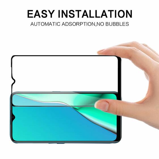 Microsonic Oppo A9 2020 Tam Kaplayan Temperli Cam Ekran Koruyucu Siyah