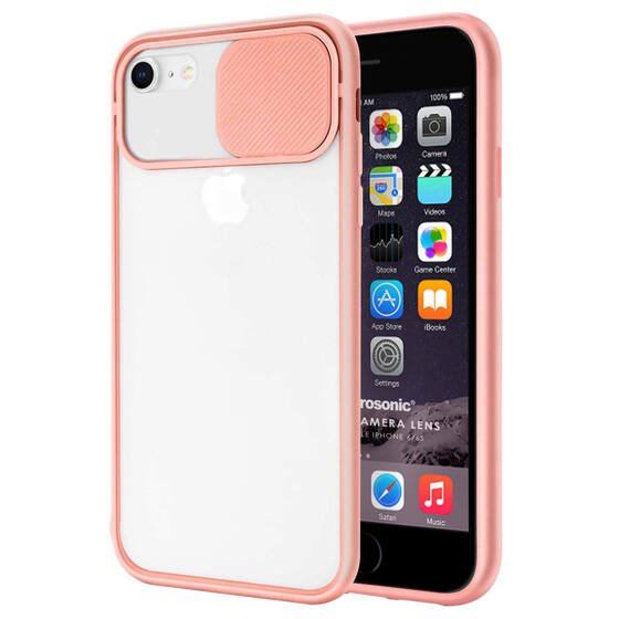 Microsonic Apple iPhone 6 Kılıf Slide Camera Lens Protection Rose Gold