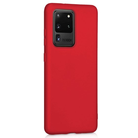 Microsonic Matte Silicone Samsung Galaxy S20 Ultra Kılıf Kırmızı