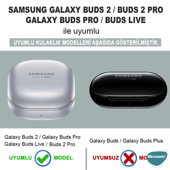 Microsonic Samsung Galaxy Buds 2 Pro Kılıf Askılı Mat Silikon Saks Mavi