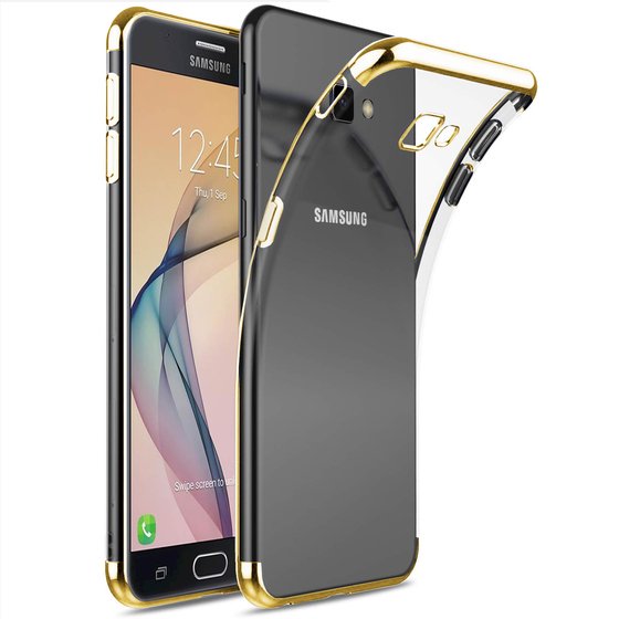 Microsonic Samsung Galaxy J7 Prime 2 Kılıf Skyfall Transparent Clear Gold