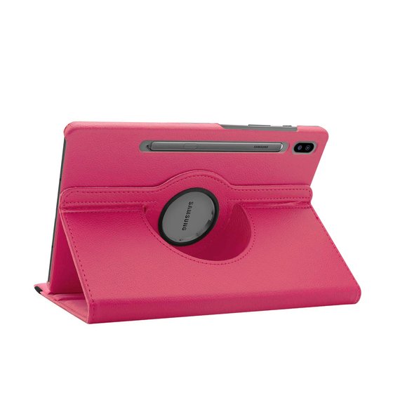 Microsonic Samsung Galaxy Tab S8 Ultra X900 Kılıf 360 Rotating Stand Deri Pembe