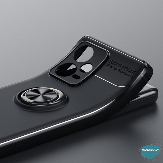 Microsonic Xiaomi Redmi Note 12 Kılıf Kickstand Ring Holder Lacivert