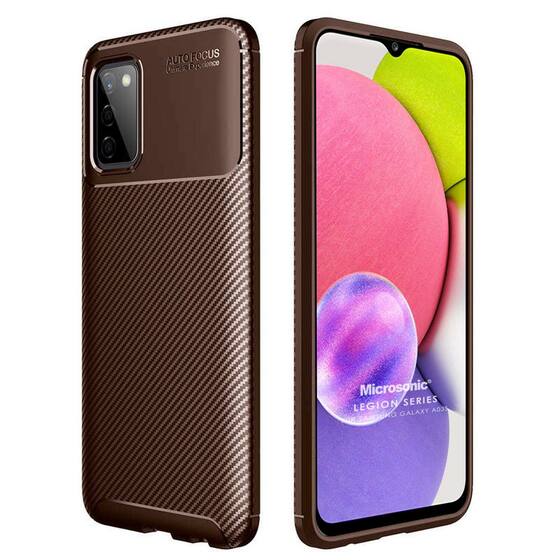 Microsonic Samsung Galaxy A03s Kılıf Legion Series Kahverengi