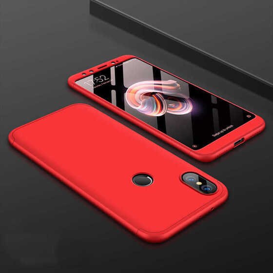 Microsonic Xiaomi Mi Max 3 Kılıf Double Dip 360 Protective Kırmızı