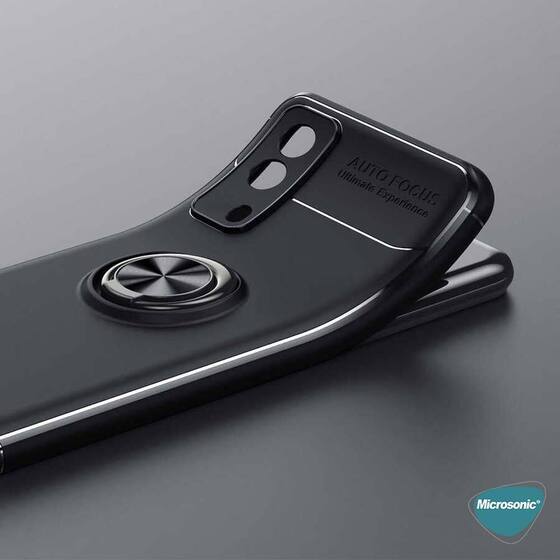 Microsonic Vivo Y31 Kılıf Kickstand Ring Holder Lacivert