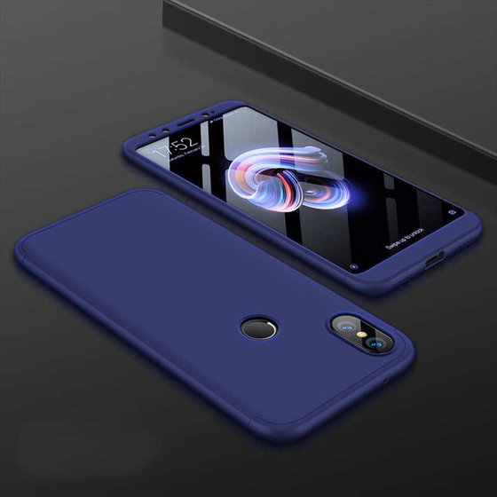 Microsonic Xiaomi Mi Max 3 Kılıf Double Dip 360 Protective Lacivert