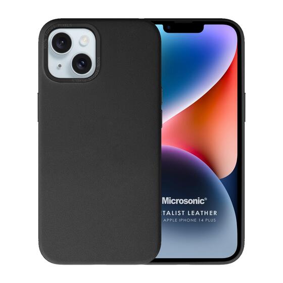 Microsonic Apple iPhone 14 Plus Kılıf Metalist Leather Siyah