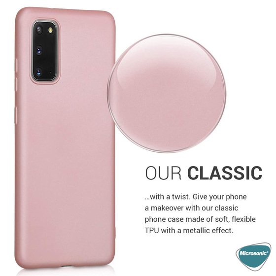 Microsonic Matte Silicone Samsung Galaxy S20 Kılıf Rose Gold