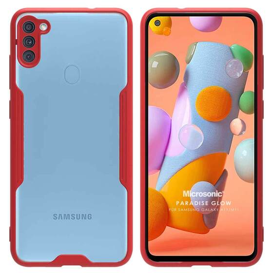 Microsonic Samsung Galaxy M11 Kılıf Paradise Glow Kırmızı