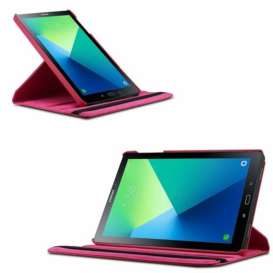 Microsonic Samsung Galaxy Tab A 10.1'' P580 Kılıf 360 Rotating Stand Deri Pembe