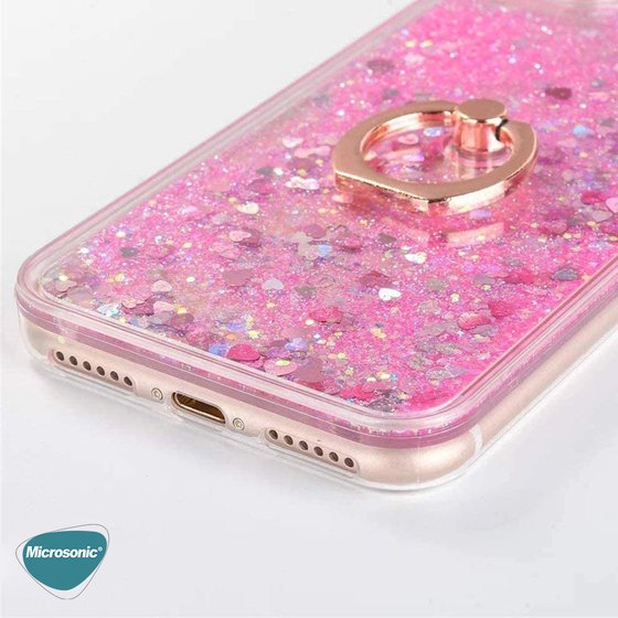 Microsonic TECNO Pova 4 Pro Kılıf Glitter Liquid Holder Pembe