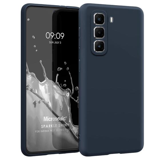 Microsonic Matte Silicone Infinix Hot 50 Pro Plus Kılıf Lacivert