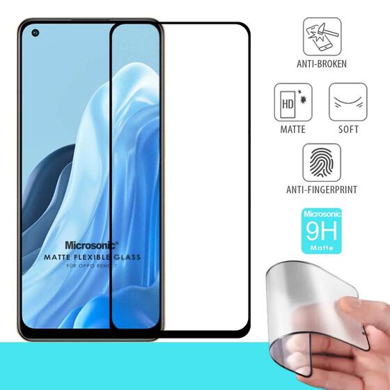 Microsonic Oppo Reno 7 4G Seramik Matte Flexible Ekran Koruyucu Siyah