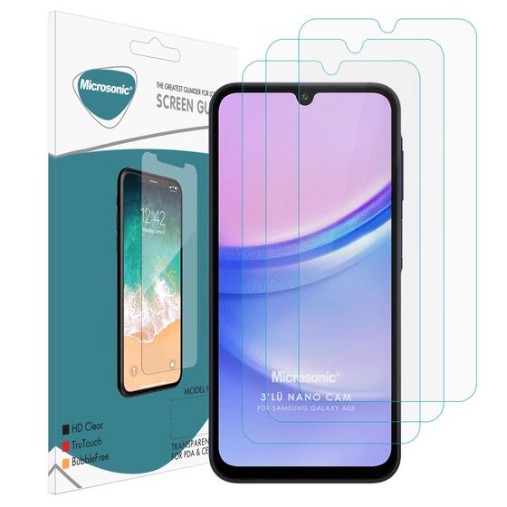 Microsonic Samsung Galaxy A06 Screen Protector Nano Glass Cam Ekran Koruyucu (3`lü Paket)