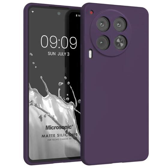 Microsonic Matte Silicone TECNO Camon 30 Kılıf Mor