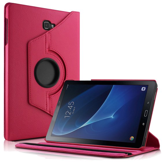 Microsonic Samsung Galaxy Tab A 10.1'' T580 Kılıf 360 Rotating Stand Deri Pembe