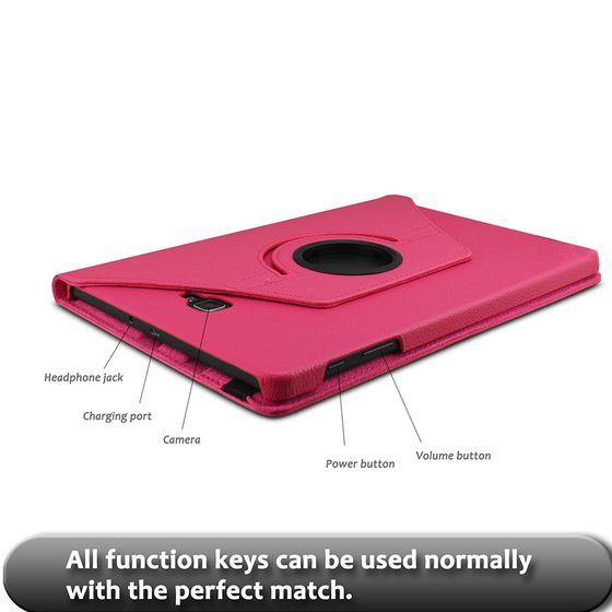 Microsonic Samsung Galaxy Tab A 10.1'' T580 Kılıf 360 Rotating Stand Deri Pembe