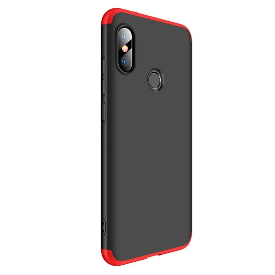 Microsonic Xiaomi Mi A2 Lite Kılıf Double Dip 360 Protective Siyah Kırmızı