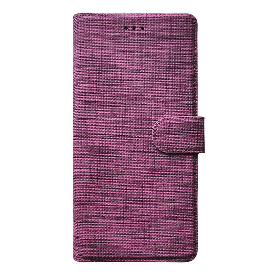 Microsonic Samsung Galaxy A16 Kılıf Fabric Book Wallet Mor