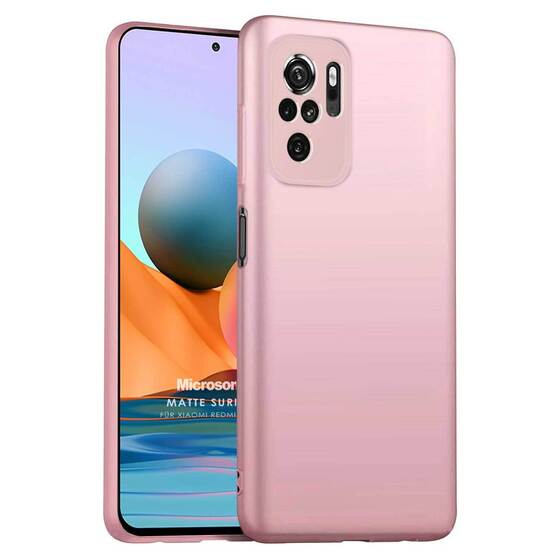 Microsonic Matte Silicone Xiaomi Poco M5s Kılıf Rose Gold