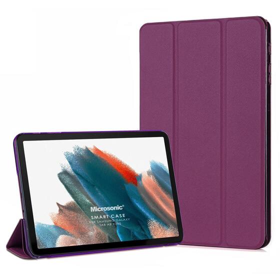 Microsonic Samsung Galaxy Tab A8 X200 Kılıf Slim Translucent Back Smart Cover Mor