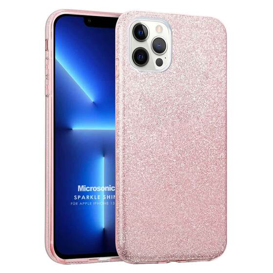 Microsonic Apple iPhone 13 Pro Max Kılıf Sparkle Shiny Rose Gold