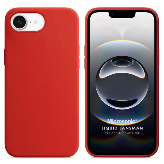 Microsonic Apple iPhone 16e Kılıf Liquid Lansman Silikon Kırmızı