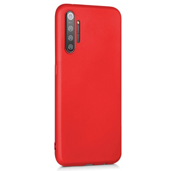 Microsonic Matte Silicone Realme XT Kılıf Kırmızı