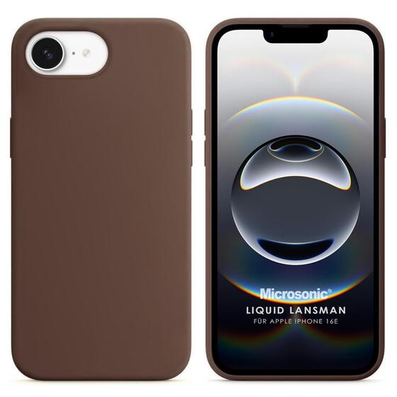 Microsonic Apple iPhone 16e Kılıf Liquid Lansman Silikon Kahverengi