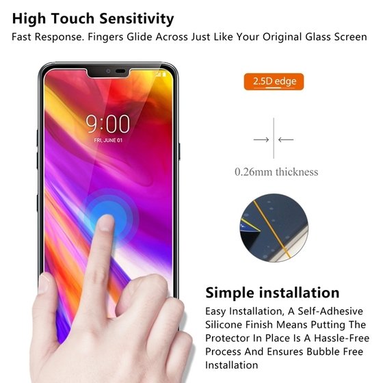 Microsonic LG G7 Temperli Cam Ekran koruyucu Kırılmaz film