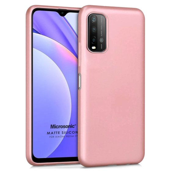 Microsonic Matte Silicone Xiaomi Redmi 9T Kılıf Rose Gold