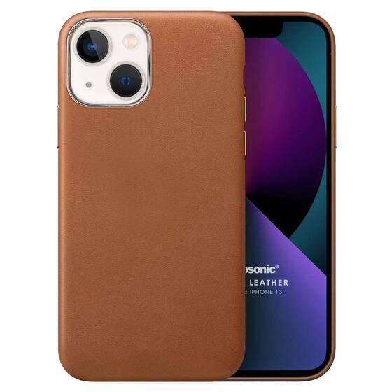 Microsonic Apple iPhone 13 Kılıf Luxury Leather Kahverengi