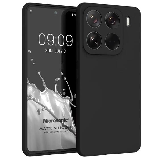 Microsonic Matte Silicone Xiaomi 15 Pro Kılıf Siyah