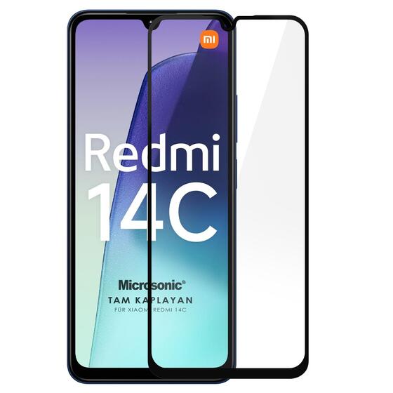 Microsonic Xiaomi Redmi A4 Tam Kaplayan Temperli Cam Ekran Koruyucu Siyah