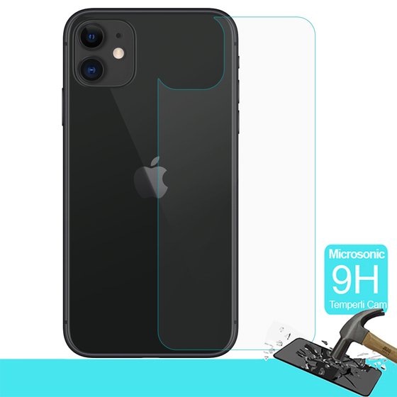 Microsonic Apple iPhone 11 (6.1'') Arka Temperli Cam Ekran Koruyucu