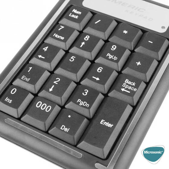 Microsonic Numeric Keypad Numpad USB Kablolu Keypad Numerik Klavye Siyah