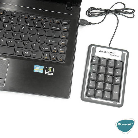 Microsonic Numeric Keypad Numpad USB Kablolu Keypad Numerik Klavye Siyah