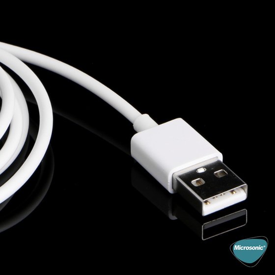 Microsonic USB to Dişi Lightning iPhone Kablo Apple Pencil için USB Şarj Kablosu Beyaz