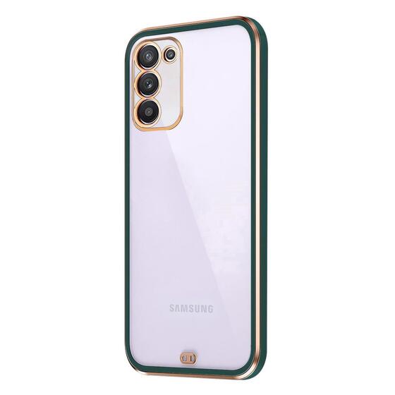 Microsonic Samsung Galaxy A02S Kılıf Laser Plated Soft Koyu Yeşil