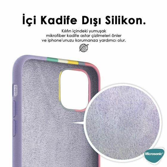 Microsonic Apple iPhone 12 Pro Max Kılıf Painted Rainbow Pattern Renkli