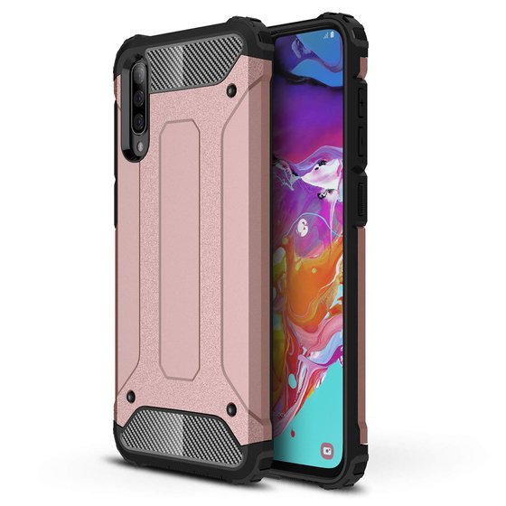 Microsonic Samsung Galaxy A70 Kılıf Rugged Armor Rose Gold