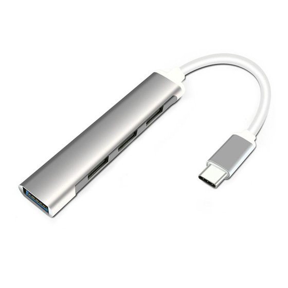 Microsonic Type-C to USB Hub 4 Port Female USB Type-C Dönüştürücü Adaptör Kablo Gri