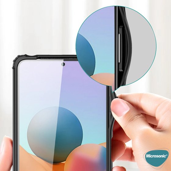 Microsonic Xiaomi Redmi Note 10 Pro Kılıf Frosted Frame Yeşil