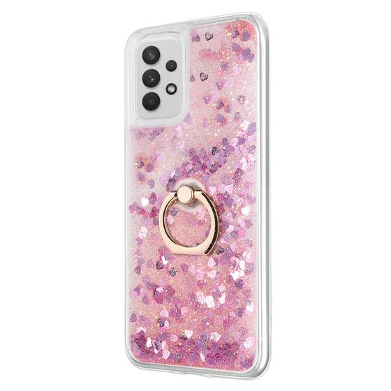 Microsonic Samsung Galaxy A52 Kılıf Glitter Liquid Holder Pembe