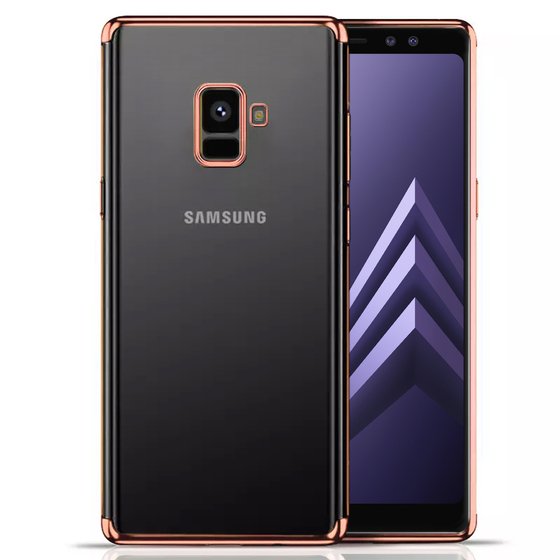 Microsonic Samsung Galaxy A8 2018 Kılıf Skyfall Transparent Clear Rose Gold