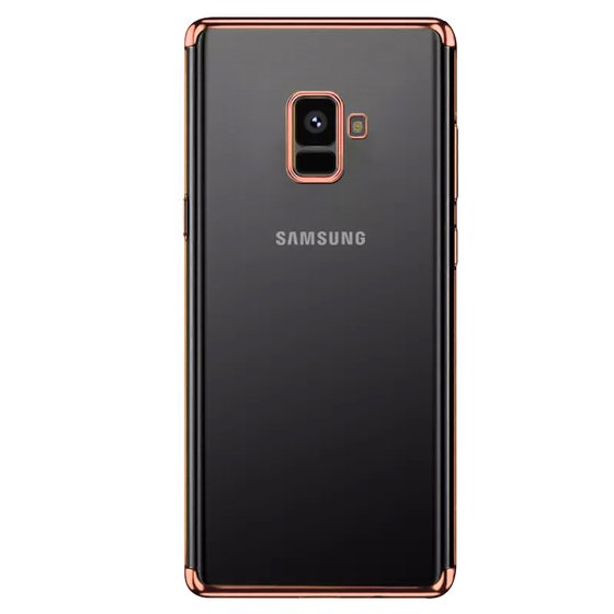 Microsonic Samsung Galaxy A8 2018 Kılıf Skyfall Transparent Clear Rose Gold