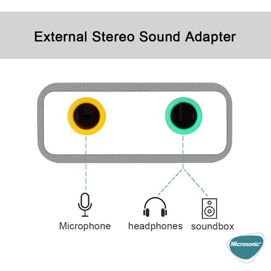 Microsonic USB Sound Card Kablo, USB to 3.5mm Kulaklık ve Mikrofon Çevirici Adaptör Rose Gold