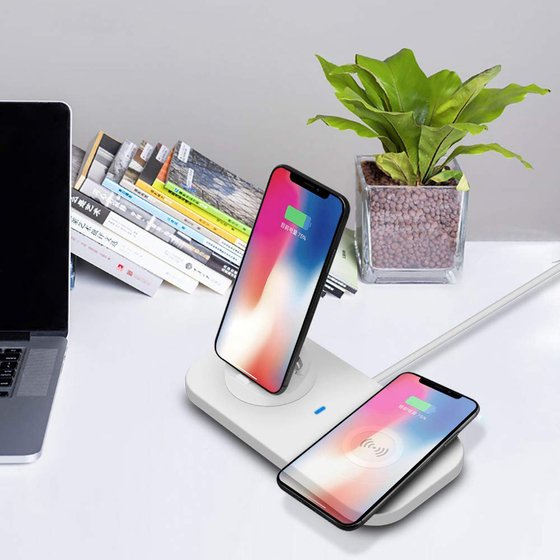 Microsonic Usb To 3 in 1 Masaüstü Şarj Dock ve Kablosuz Şarj Cihazı Micro Lightning Type-C Beyaz